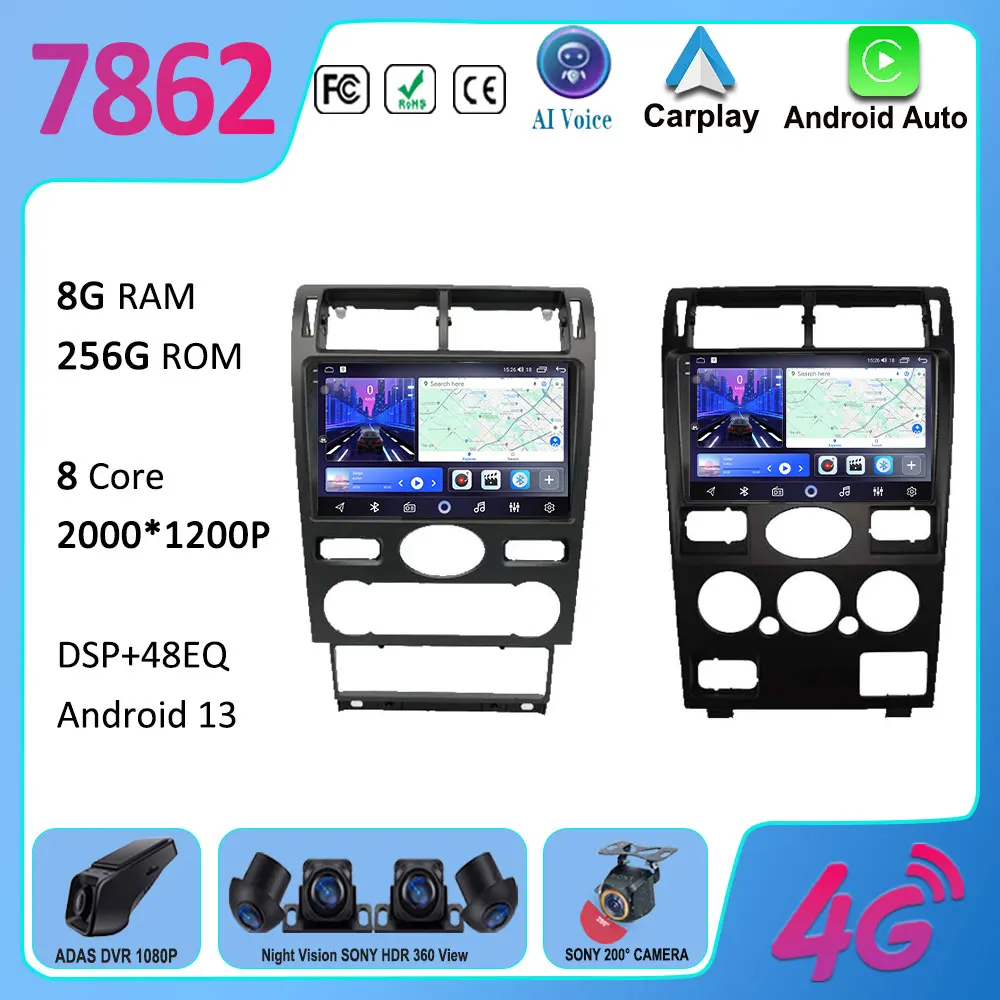 

Car Android 13 For Ford Mondeo 3 2000-2007 Car Radio Multimedia Video Player Navigation GPS No 2 din Dvd 4G WIFI Carplay Stereo