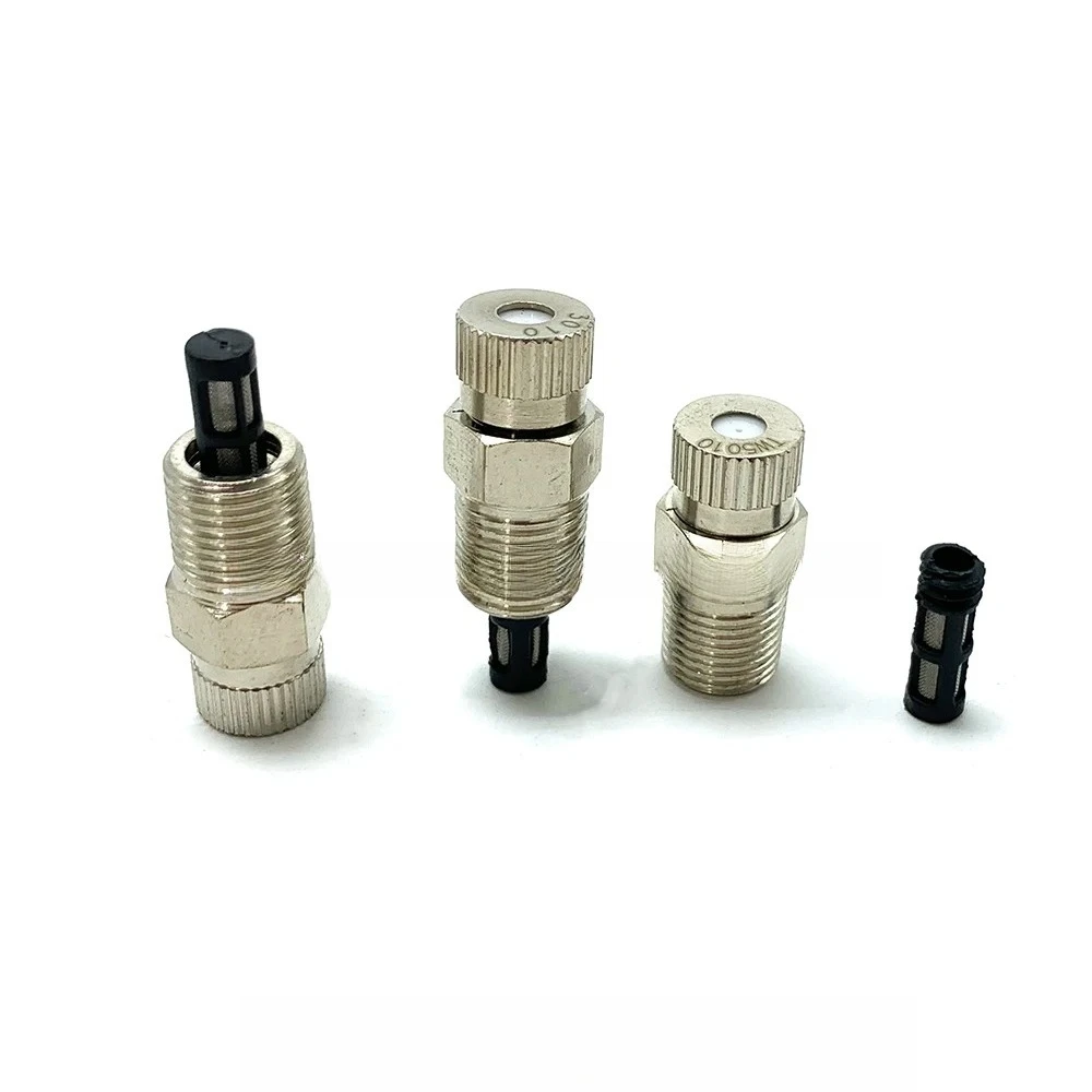 1/8 Inch Anti‑Drip Mist Fog Nozzle, Ceramic & Stainless Steel Core Atomizing Sprayer Nozzle for Garden Humidification Misting