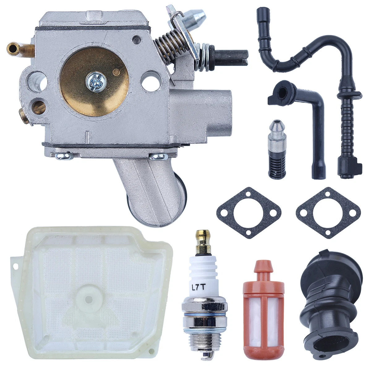 Imagem -04 - Carburador para Motosserra Filtro de Óleo Combustível de ar Entrada de Linha Manifold Spark Plug Kit Substituir 1135 Ajustar para Stihl Ms340 Ms361 Motosserra