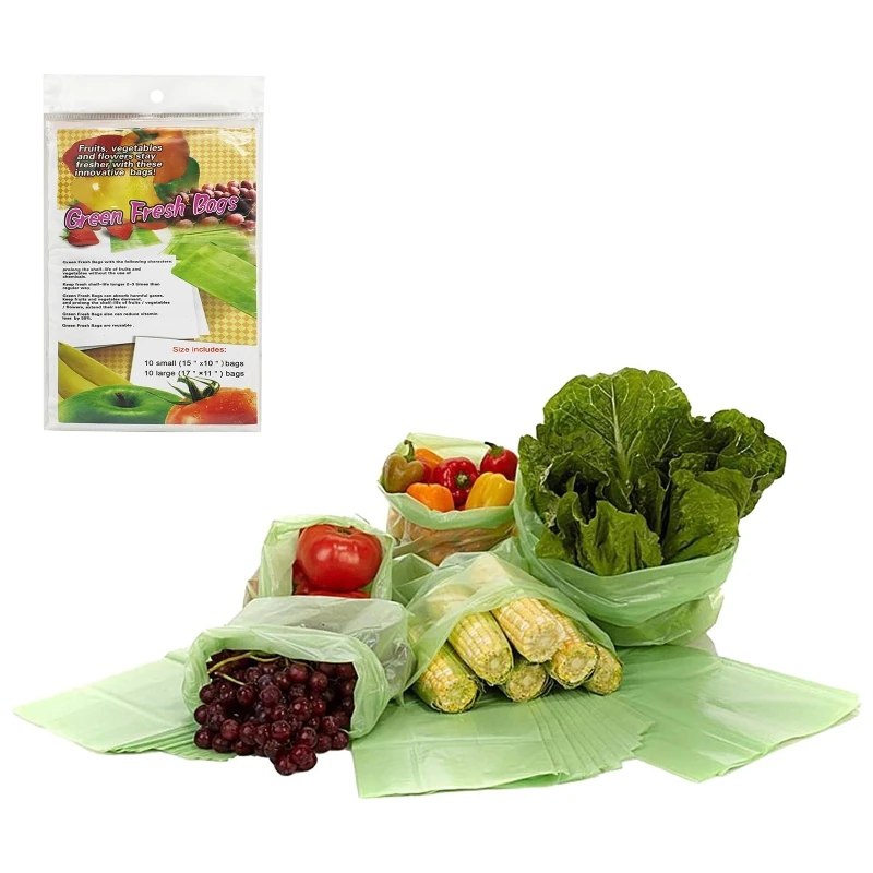 

Vegetable Bags for Fridge Food Storage for FRESH Product Storage Bags Keep Fruits Vegetables and Cut Flowers Fresher Lon