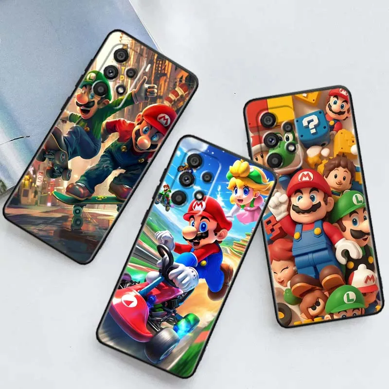 

M-M-Mario Art Anime For Samsung A41 A35 A34 A33 A32 A25 A24 A23 A21s A06 A05 A04 A03 Note 10 20 Ultra 5G Black Cover