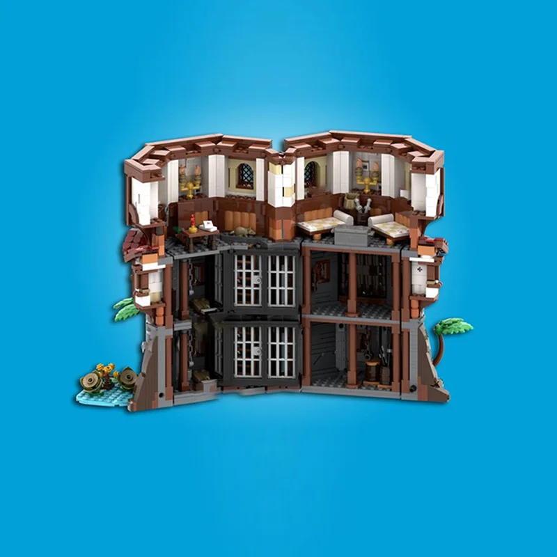 City Street View Modello MOC Mattoni da costruzione Torre della prigione Architettura Tecnologia modulare Regali di festa per bambini Assemblare il vestito giocattolo