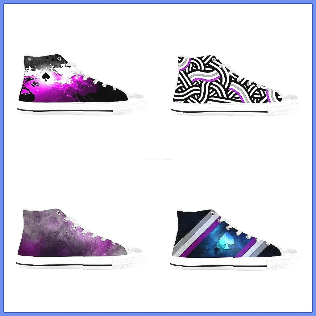 

Asexual Pride 3D Print High Top Sneakers, Breathable Comfort Casual Shoes for Men & Women