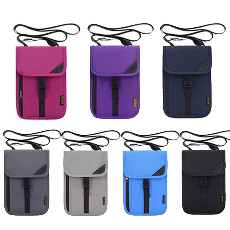 Waterproof Nylon Travel Anti-theft Document Storage Bag Card Passport Bag Neck Wallet Money Document Card Passport Pouch