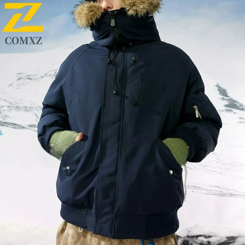 

COMXZ Versatile Outdoor Fashion Men Padded Jacket Travel Thick Warm Parka Leisure Trekking Multi-Purpose Winter Men Apparel