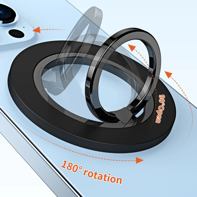 Dudukan Magnetik Kuat Lipat Ponsel untuk Cincin Jari Magsafe 360 °   Dudukan Magnet Braket Rotasi untuk iPhone 16 15 Samsung