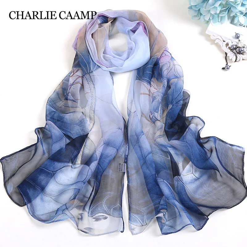 Summer Lotus Leaf Flower Sunscreen Silk Scarf Chiffon Georgette Beach Long Shawl Female Bandana Elegant Women Thin Scarves Hijab