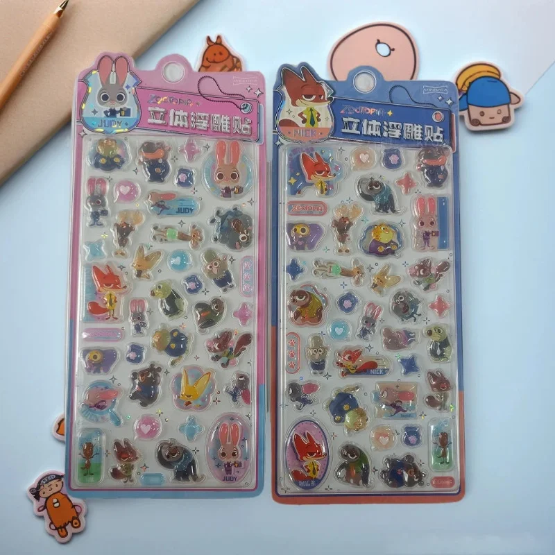Crazy Zootopia 3D Stickers Cute Cartoon Stereo Crystal Sticker Phone Cases DIY Hand Account Notebook Phone Cases Decorative