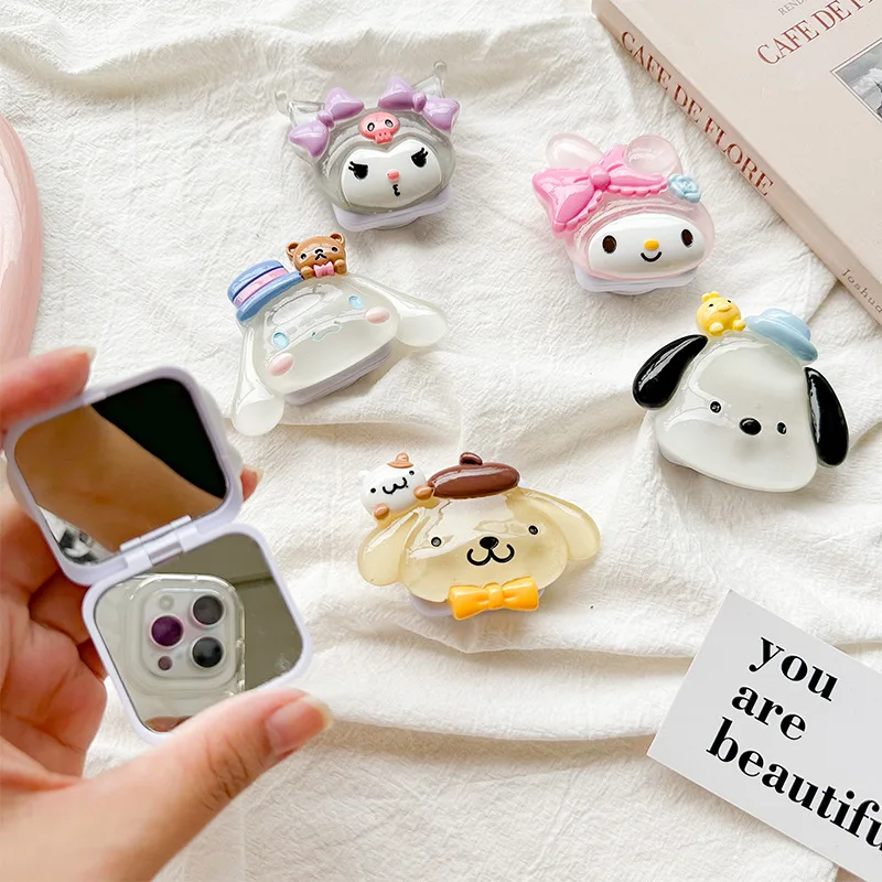 Sanrio Mobile Phone Air Cushion Brackets Kuromi Melody Cinnamoroll Pochacco Back Stick Telescopic Desktops Decor Bracket Gifts