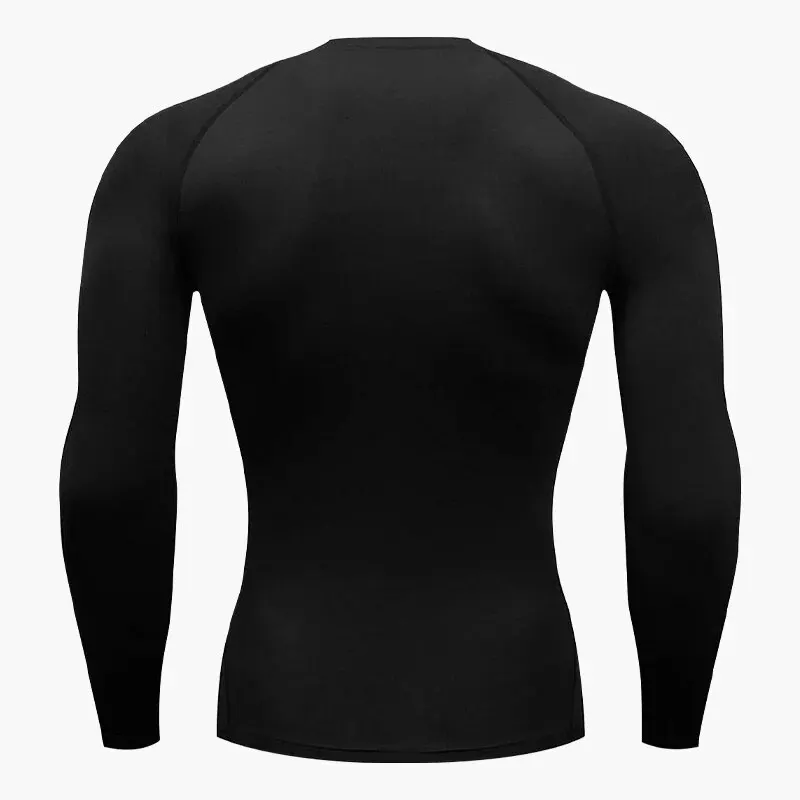 Men\'s New Fashion High Elasticity Fitness Tight Top Breathable Quick Drying Compression Clothing Jogging Sports Long Sleeve Tops