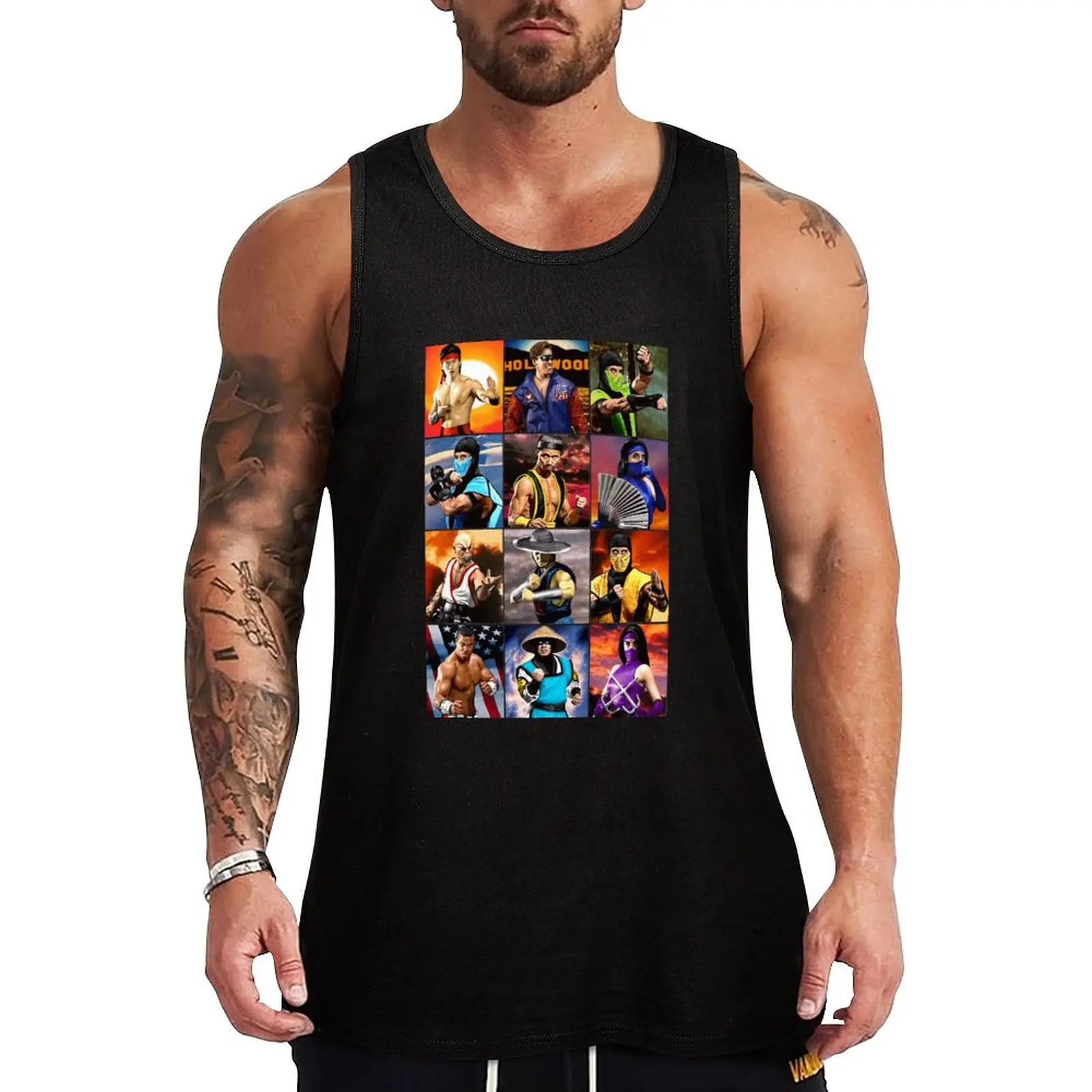 Mortal Kombat 2 Kombatants Tank Top clothes for men summer Sports clothing gym clothes man gym top