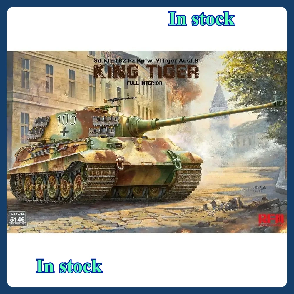 

Пластиковая модель танка RYE FIELD, игрушка RM-5146A Sd.Kfz.182 Pz.Kpfw.VI Ausf.B King Tiger, полный интерьер, быстрая транспортировка, масштаб 1/35