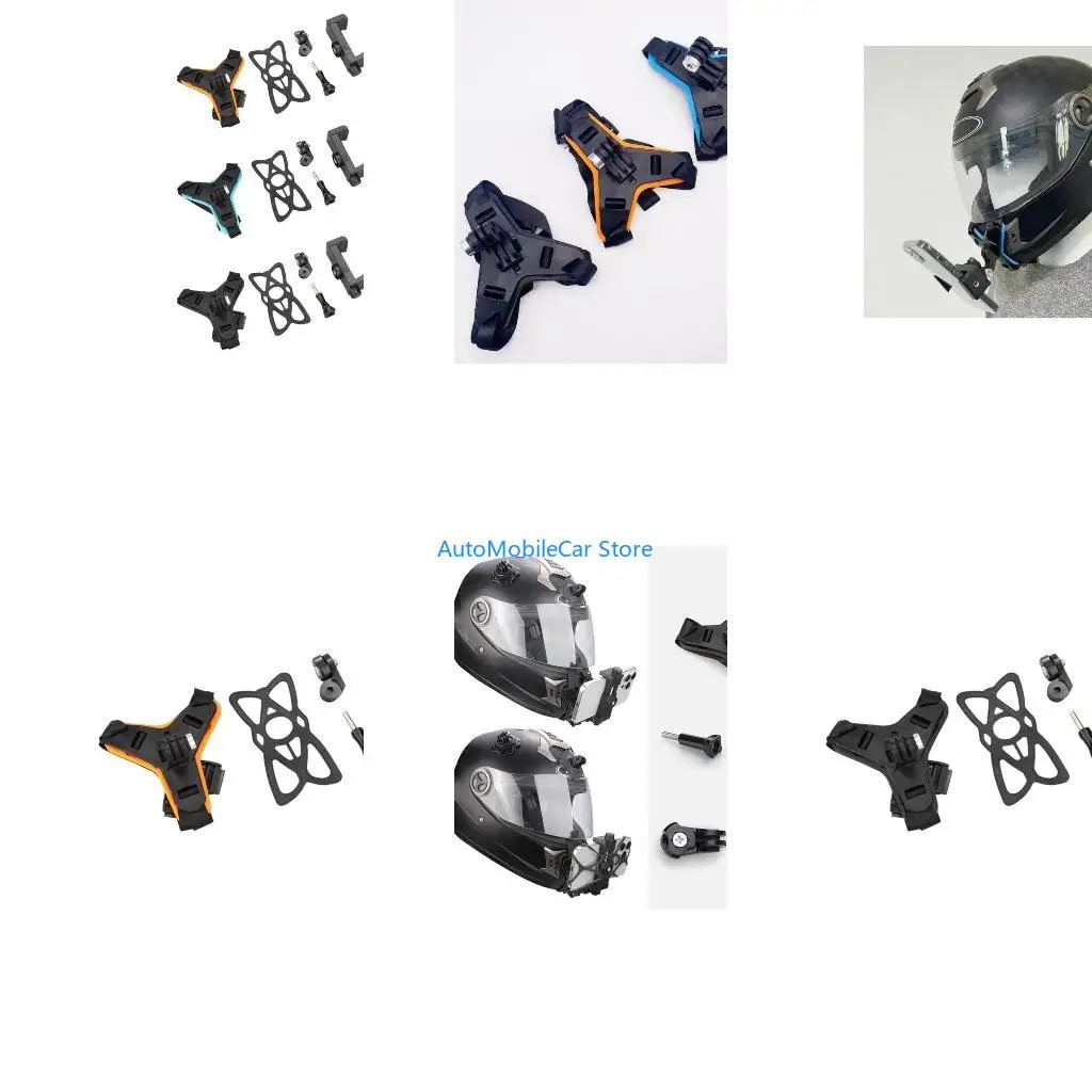 G8TE 5 Part Motorbike Headpiece Camera Mount Set Secure Belt Structure For Action Camera Smartphone