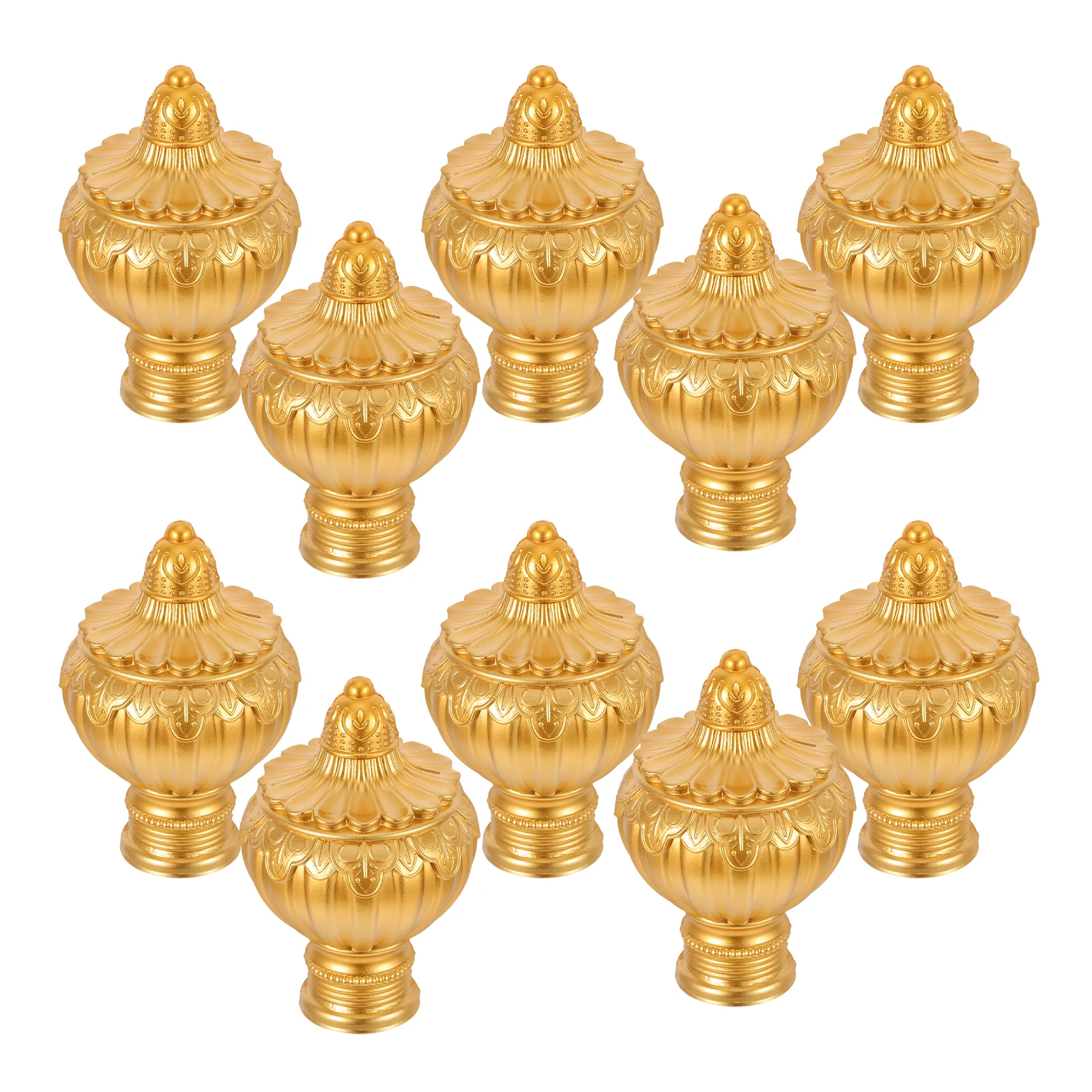 Capuchon de tête décoratif pour tringle à rideau, 10 pièces, or 26 28mm de diamètre, couvercle d'extrémité de rail de rideau en plastique, amélioration de la décoration de la maison