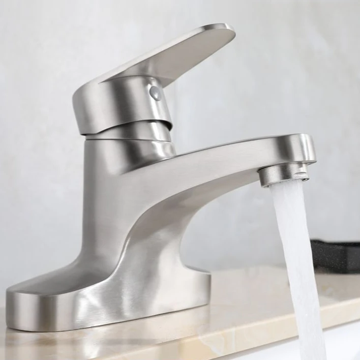 

Смесители для ванной комнаты с двойным отверстием, смеситель для раковины, настенный смеситель из нержавеющей стали с одной ручкой, смеситель для умывальника, кран для горячей и холодной воды