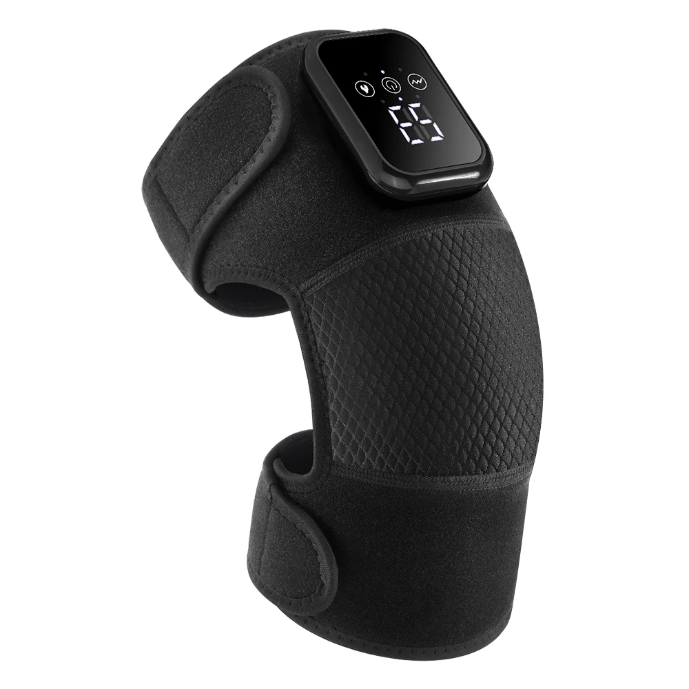 Heated Knee Massager Thermal Support Wrap with 3 Level Adjustable Vibration Leg Warmer for Relaxation