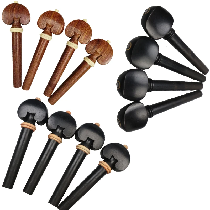 1 set/4pcs Viola Peg String Tuning Keys Peg Rosewood Ebony wood