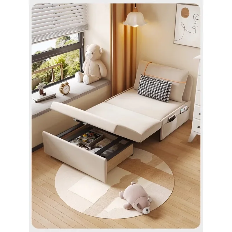 Sofa bed storage unit Foldable dual-purpose multi-functional small apartment ultra-narrow space saving 80cm bedroom study