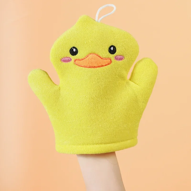 Children\'s Bath Towel Bath Gloves Cute Scrub Artifact Yellow Duckling Green Frog Double-sided Softness Not Harm The Skin