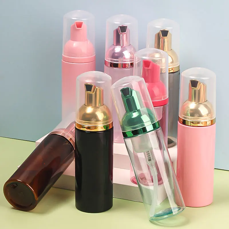 60ml Cosmetic Pump Bottle Refillable Travel Dispensing Bottle Portable Empty Plastic Pump Container Multicolor Cosmetic Bottle