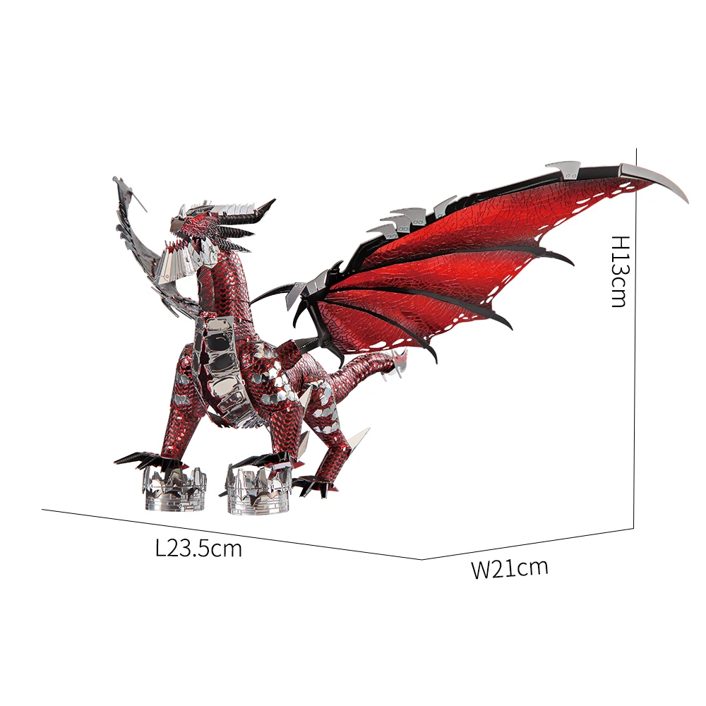 Piececool 3D Metal Puzzles Dragon Series DIY Model Building Kits Brain Teaser Jigsaw Set Great Birthday Christmas Gifts 5 colors