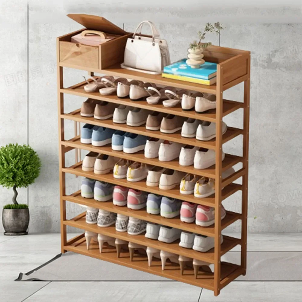 New 6/8 Floors Shoe Rack Household Storage Provincial Space With Box Moisture Proof Environment Protection Simple Cabinet