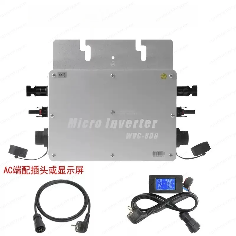 800W Grid-Tied Solar Micro Inverter MPPT Waterproof With LCD Display Screen, 22-50V DC Input For Balcony Home PV Power