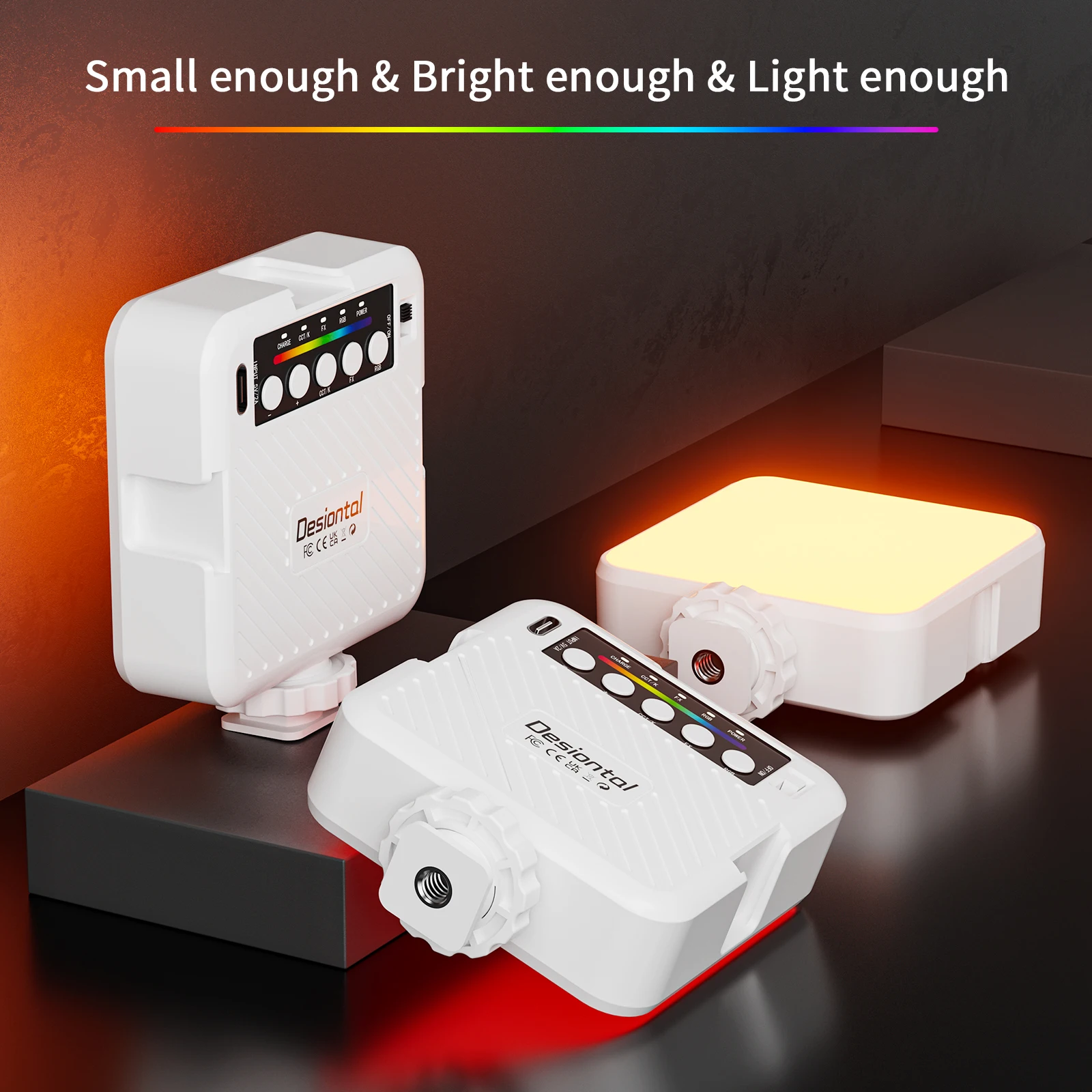 휴대용 필 라이트 iReal X1 LED 라이트 비디오 미니 필 라이트 풀 컬러 RGB 램프 콜드 슈 카메라 라이트 사진 촬영용 조명