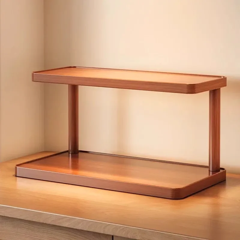 Desktop Storage Rack  2-Tier Dining Table Water Coffee Cup Tea Set Table Small Cup Rack Figure Cosmetics Perfume Display Rack