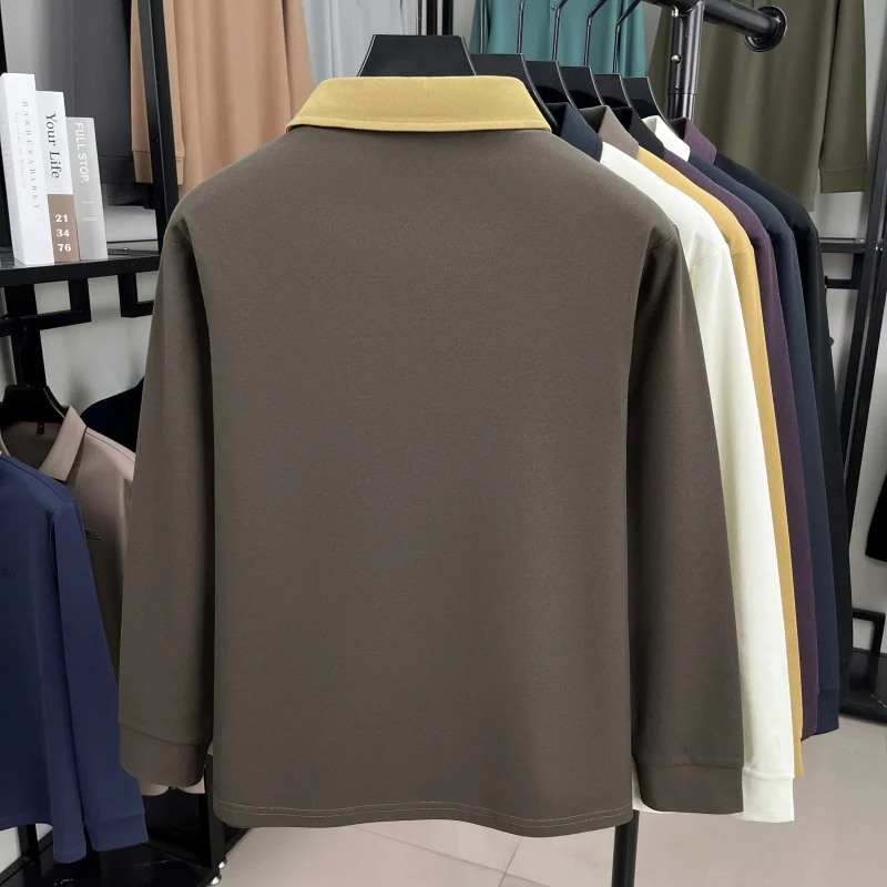 Hochwertiges Luxus-Langarm-Poloshirt für Herren, Frühling-Herbst, neuer Trend, Markenprodukt mit niedlicher Hundestickerei, koreanisches Casual-T-Shirt mit Reverskragen. – Detail 11