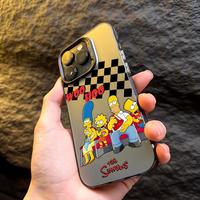 Colored Silver Case for Apple iPhone 11 13 15 Pro Max 12 14  XR X XS Shockproof Protective Phone Cover Funny SimpsonS Cartoon