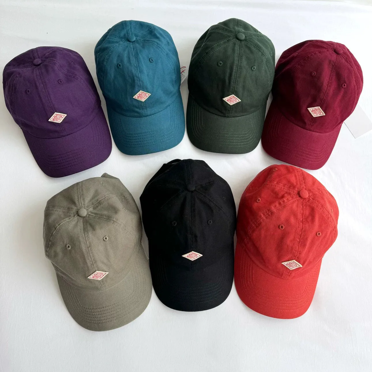 DANTON Unisex Vintage Washed Cotton Baseball Cap Embroidered Logo Adjustable Dad Hat Casual Streetwear Outdoor Travel Summer Cap