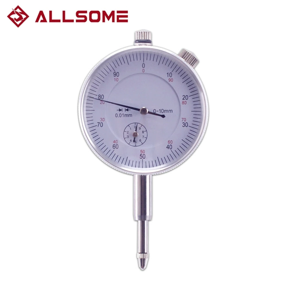 ALLSOME 10/0.01mm Micrometer Measurement Instrument Round Dial Indicator Gauge Vertical Contact Digital Mikrometer HT1605