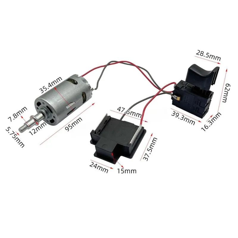 AB47-For Cordless Power Tools Compatible- Variable-Speed 21V 550 High-Speed Motor Assembly(Includes Switch)