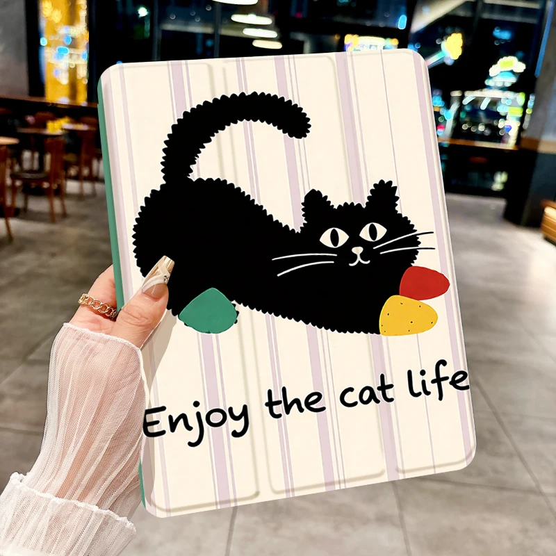

Наслаждайтесь жизнью котенка Чехол для планшета ДЛЯ iPad pro 10/11 дюймов 2020/6/7/8/Air 3-й/Air 4-го/9 поколения/Air 5-го поколения 2022/Air 11A