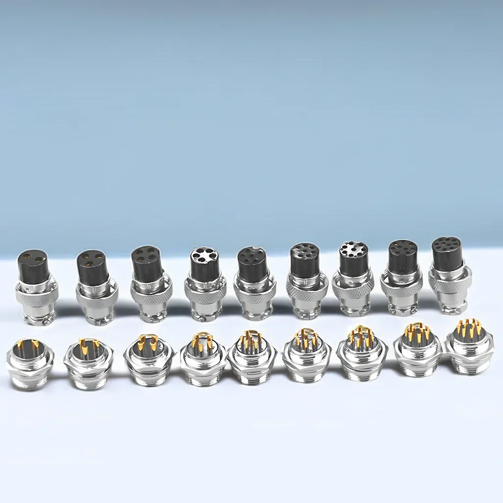 5/20/100Set GX16 Gold Plated Male&Female Docking Aviation Plug Circular Connector 2 3 4 5 6 7 8 9 10Pin Electric Wire Connector