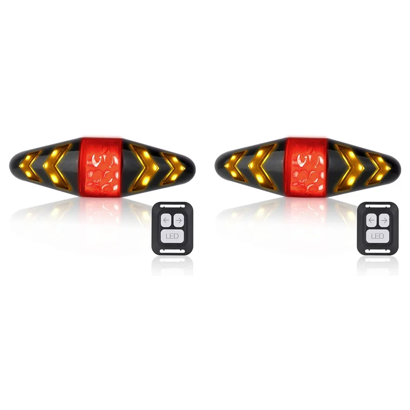 

Dropship-2X Bike Tail Light With Turn Signals, USB Rechargeable Ultra Bright LED Safety Warning Bike Brake Rear Lights For Bike