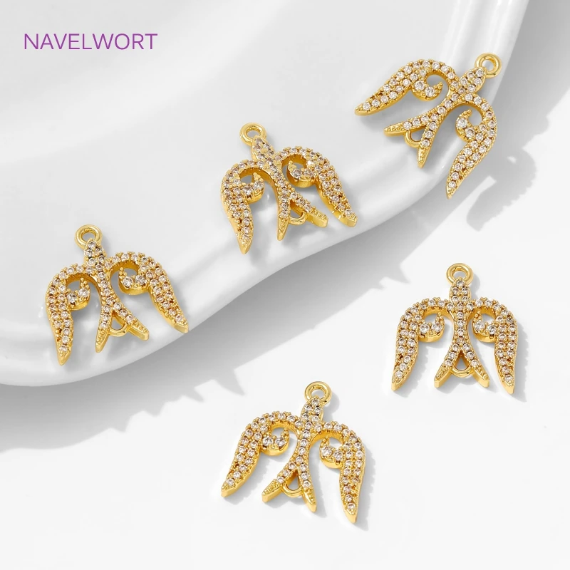 1/2Pcs Brass Charms Connectors 18K Gold Plated Inlaid Zircon Connector Charms,Connectors For Jewelry Making,Bracelet Accessories image 5