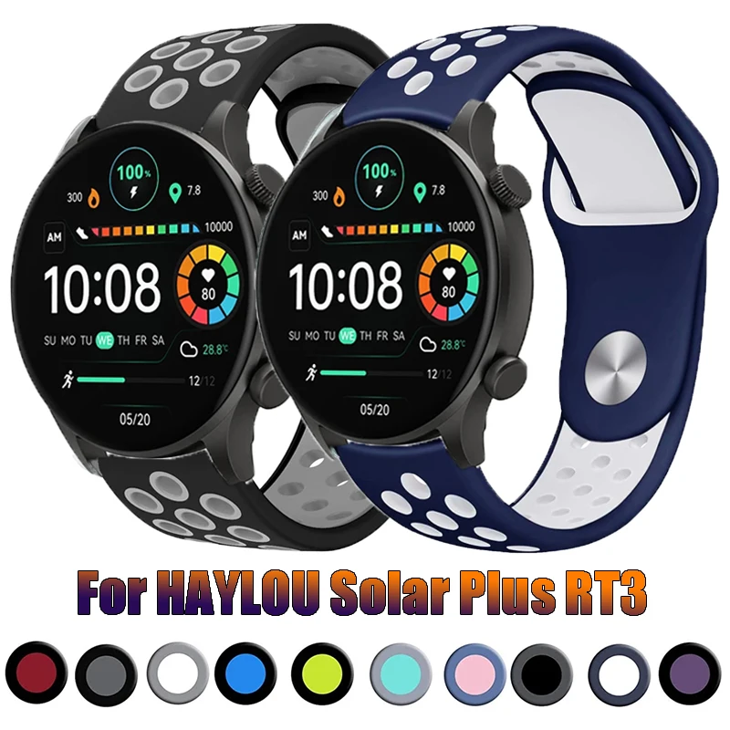 Silicone Strap For HAYLOU Solar Plus RT3 Smartwatch Soft Sport Band Bracelet For Haylou Solar Plus RT3 Replacement Watchband