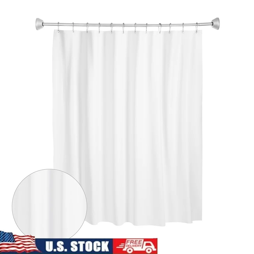

Водонепроницаемая виниловая занавеска для душа с медными втулками, моющаяся, 72x72 дюйма, прочный декор для ванной комнаты из ПВХ