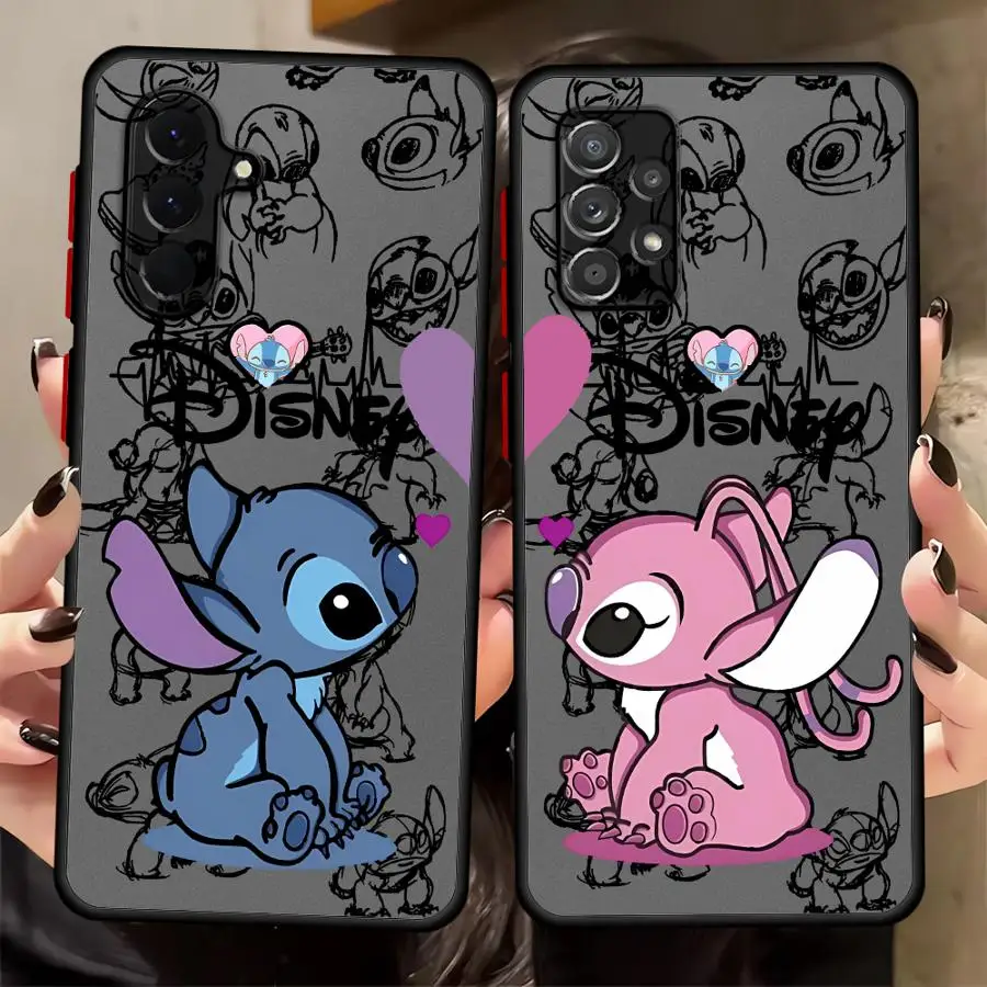 Capa de Desenho Animado Angie Stitch para Samsung Galaxy A16 A56 A55 A15 A52S A72 A53 A34 A36 A35 A17 A52 A73 A33 A54 A14 A23