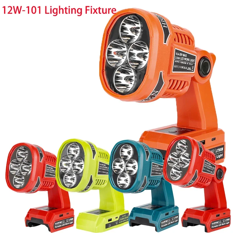 Compatible for Makita/Ryobi/Bosch/Milwaukee/Black&Decker/Craftsman 18V/20V Li-Ion Portable Folding Flashlight and LED WorkLight