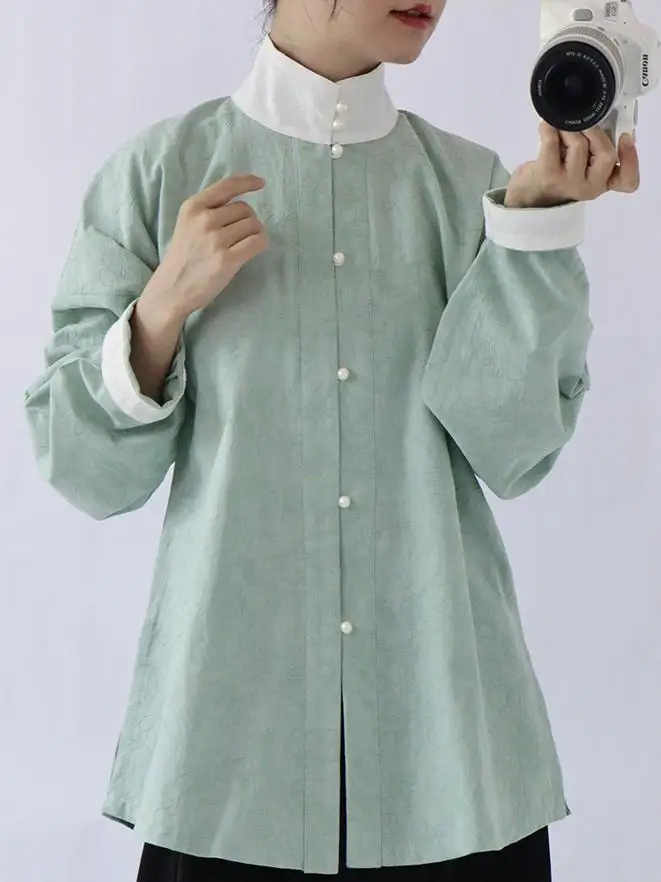 

anJi ort irt Arch Bag Све Ming Dynas Базовый воротник-стойка Внутренняя одежда Хлопок 75% Регенерированный целлюлоз...