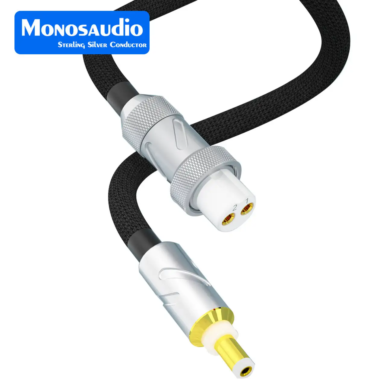 نقية الصلبة الفضة تيار مستمر كابل ، مرحبا نهاية GX16 دبوس ، فونو مكبر للصوت ، الخطي امدادات الطاقة كابل ، 5.5x2.1 مللي متر ، 2.5 مللي متر ، 1 قطعة