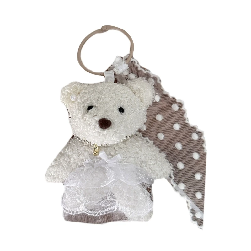 Delicate Plush Bear Bag Charm Eye Catching Keychain Key Holder and Fashionable Backpack Decoration in Various Colors