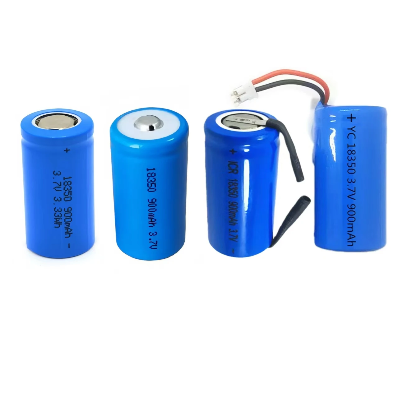 4Pcs/Lot 3.7V 18350 Rechargeable Lithium-Ion Battery 900Mah ICR18350 5C Discharge Battery Lithium Battery with Welding Pins