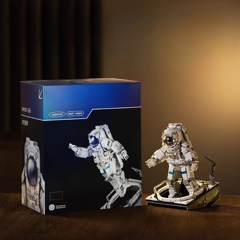 Sembo astronauta blocos de construção das crianças mão-montado espaçowalk astronauta brinquedos ornamentos de mesa modelo criativo presentes