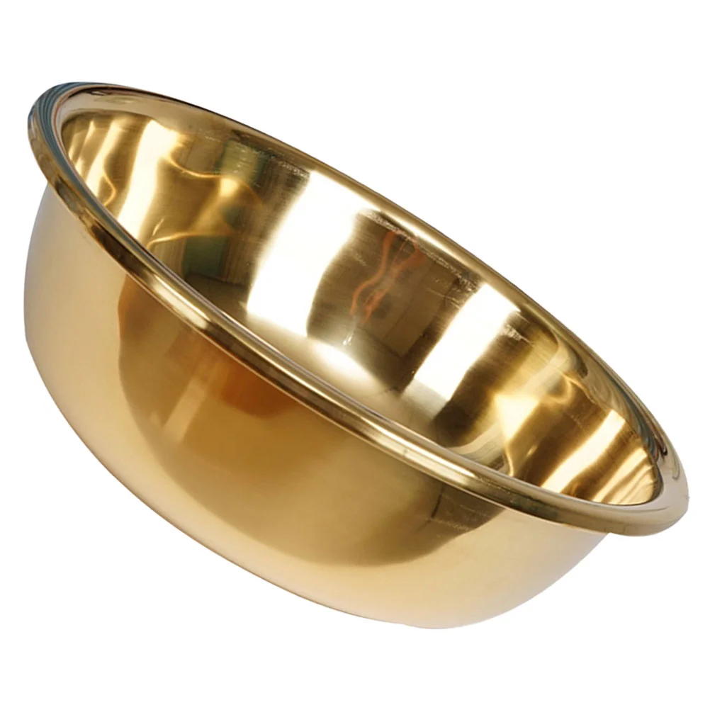 

Vegetables Stainless Steel Basin Thickened Kitchen Bath Household Wash (gold) Large Mixing Bowl Big Golden Metal Bowls