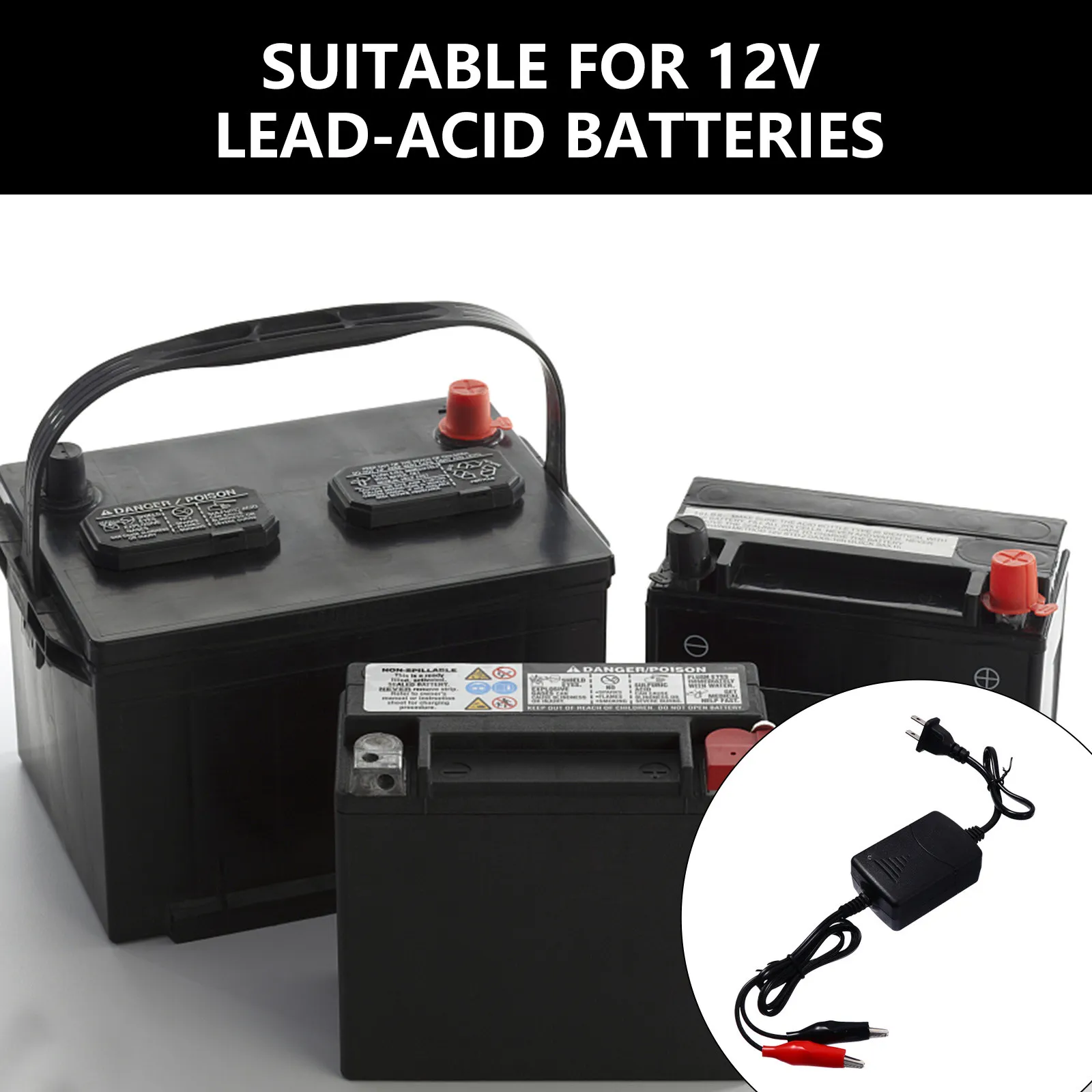 

1Pcs Portable 12V Motorcycle Lightweight Charging Device for Car Batteries Easy Use Full Charge