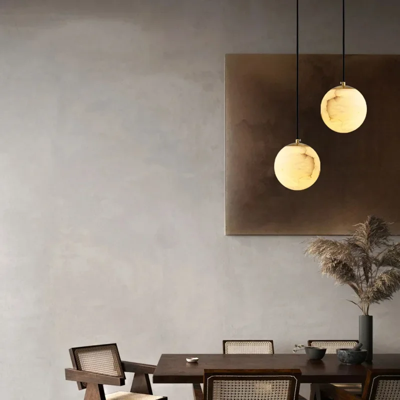 

Nordic Netural Marble Hanging Chandelier Light Fixture Modern Small Pendant Lamp for Bedroom Bar Home Decor